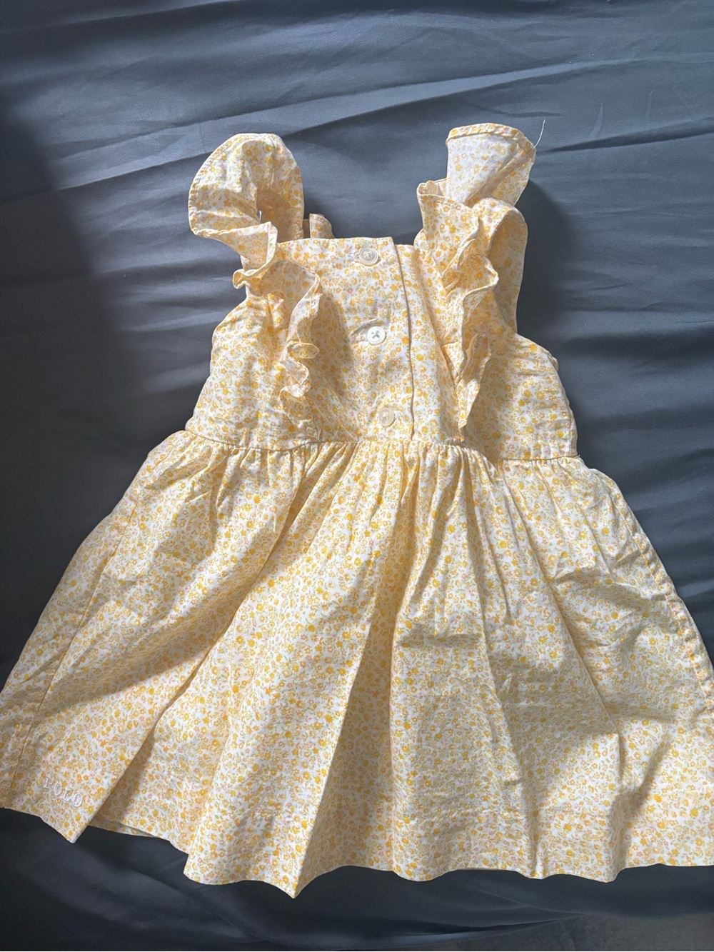 Ralph Lauren yellow floral baby girl dress 6 months